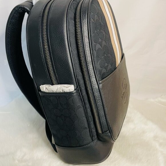 NWT Thompson Backpack In Signature Jacquard with Varsity Stripe - Picture 3 of 10